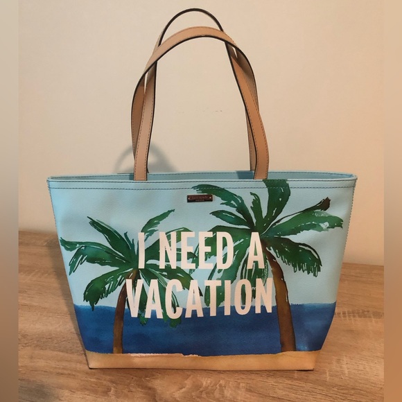 New Kate Spade I need a vacation tote. Gorgeous bag. - Picture 1 of 11